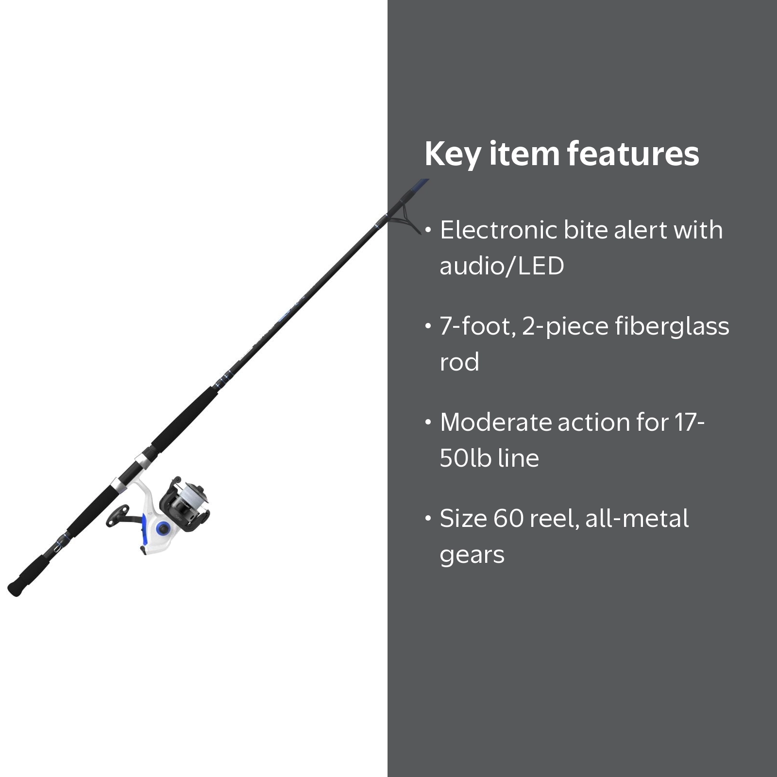 Zebco Salt Fisher Bite Alert Spinning Reel and Fishing Rod Combo
