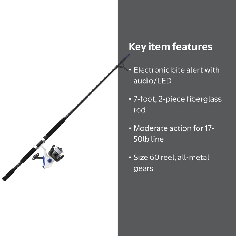 Zebco Salt Fisher Bite Alert Spinning Reel and Fishing Rod Combo