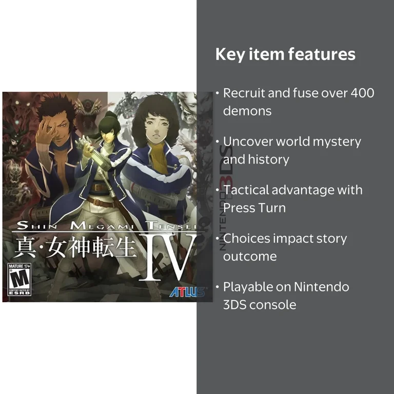 Shin Megami Tensei IV 4: RPG Video Game for Nintendo 3DS - Walmart.com