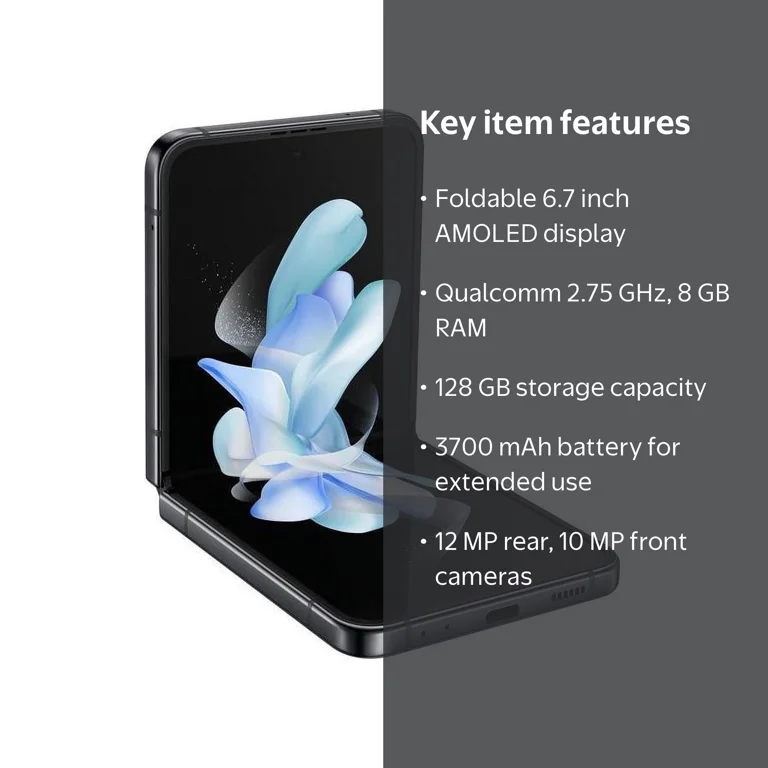 SAMSUNG Galaxy Z Flip 4, Unlocked 128GB Android Phone, Flex Mode