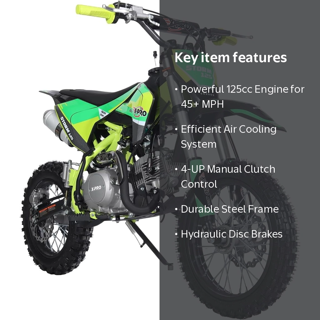 X-Pro Storm Gasoline 125cc 4-Stroke Dirt Bike - Green - Walmart.com