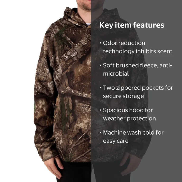 Realtree Men's Camo Hunting Performance Hoodie - Walmart.com
