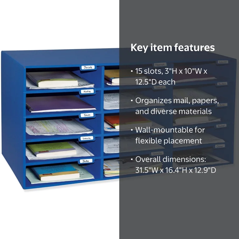 Pacon Classroom Keepers 15-Slot Mailbox, 12.88