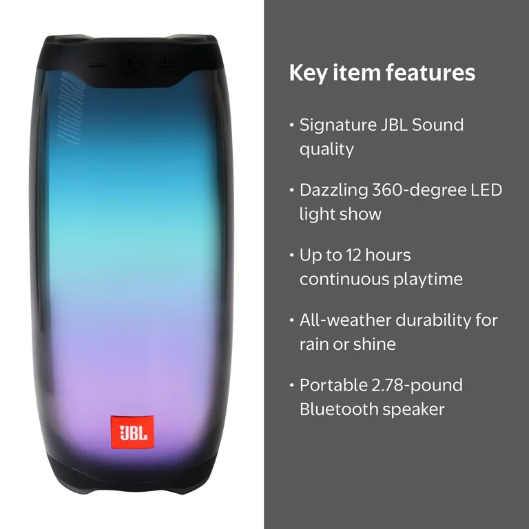 Restored JBL Pulse 4 Portable Bluetooth Speaker, Black - Walmart.com