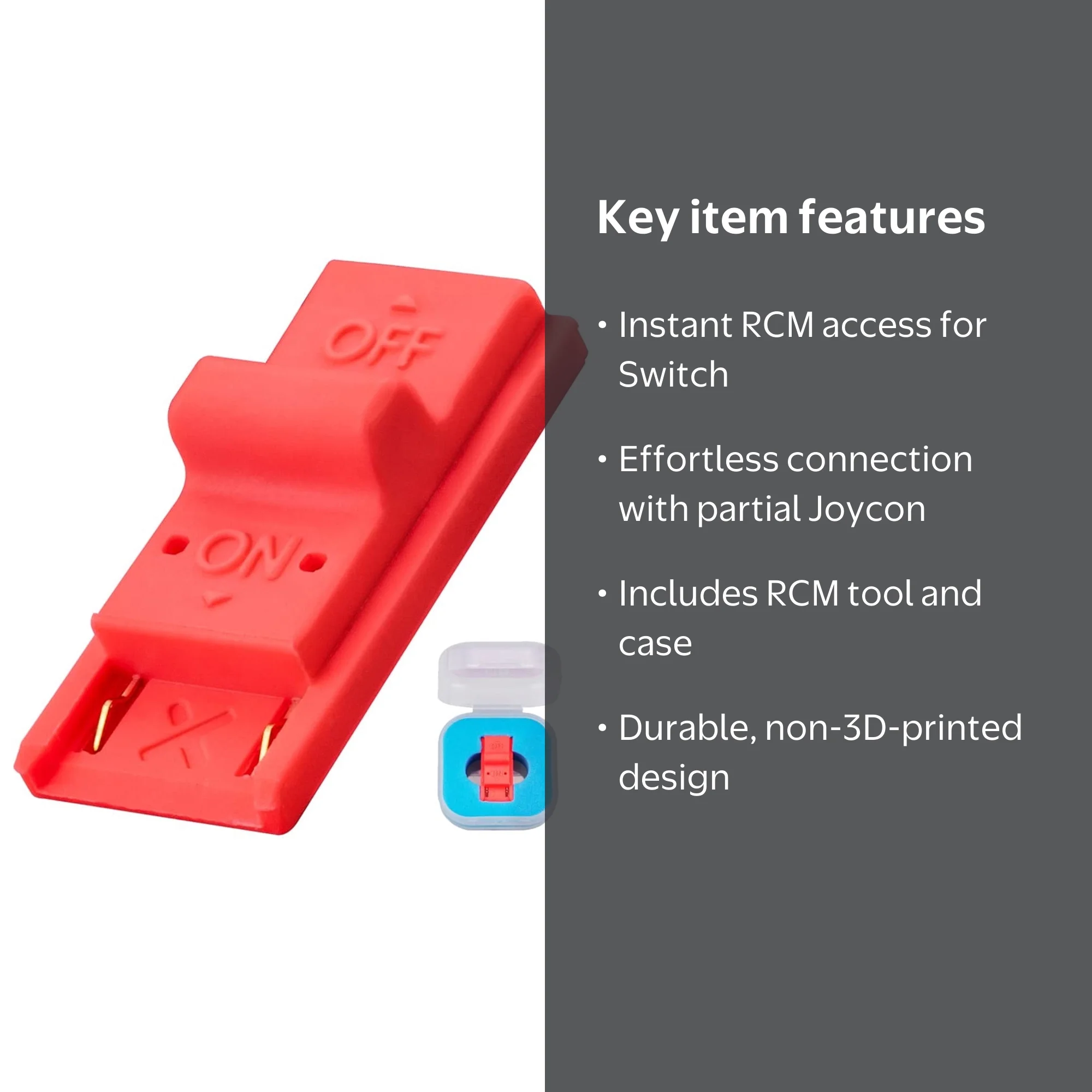 RGEEK RCM Jig Short Connector Tool, Red, for Nintendo Switch Joy