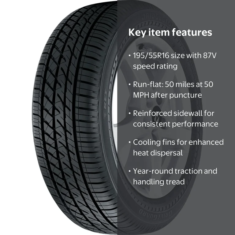 Bridgestone DriveGuard All Season 195/55R16 87V Passenger Tire