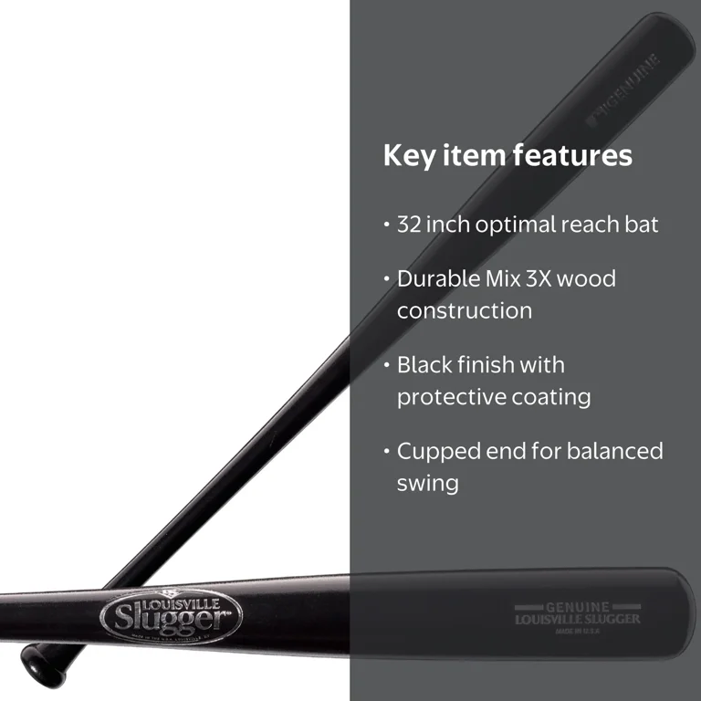 Louisville Slugger, Baseball Bat, 32 inch, Black, Cupped Series
