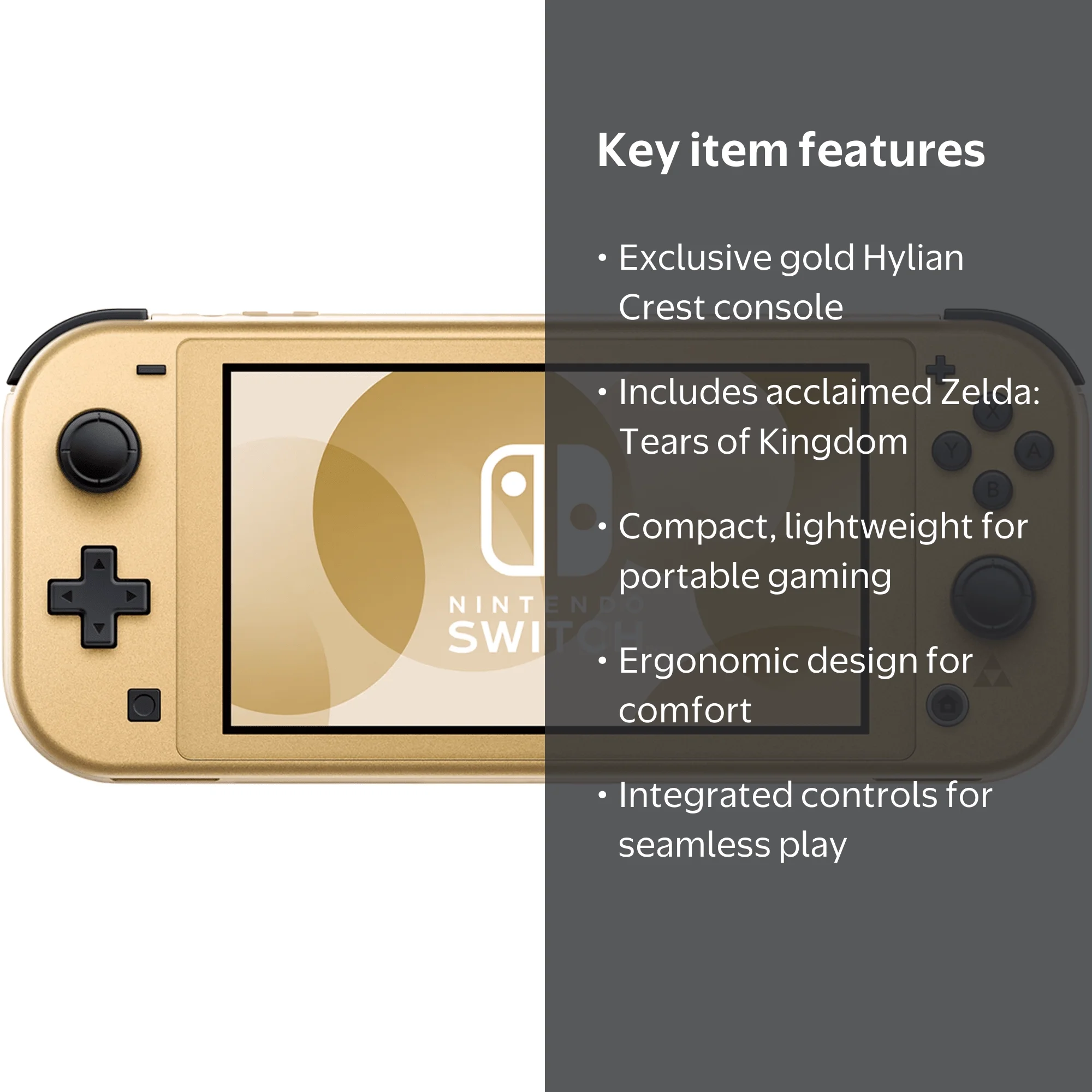 Nintendo Switch Lite: Hyrule Edition Bundle with Zelda Tears of