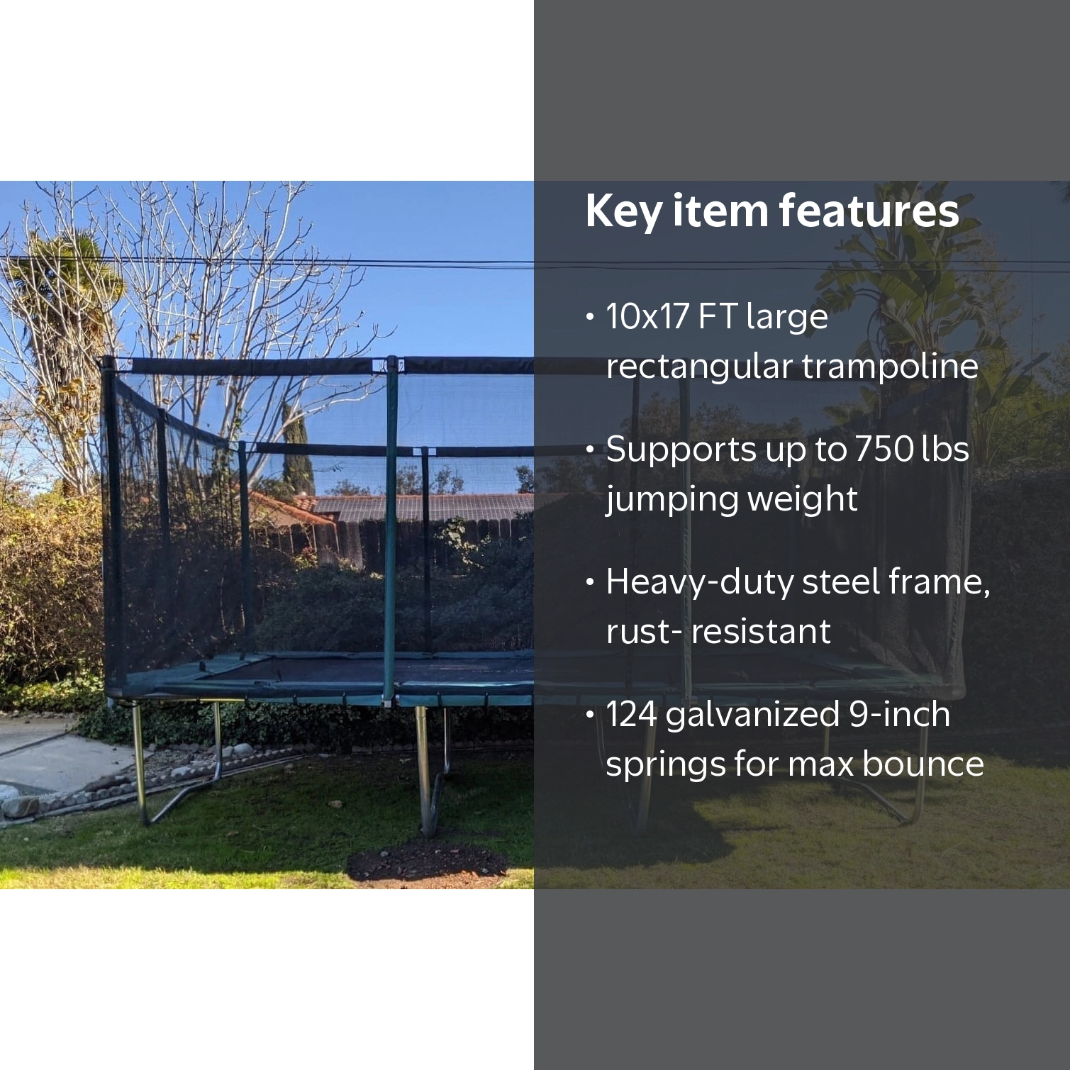 Galactic Xtreme Gym 10x17 FT Outdoor Trampoline with Net Enclosure