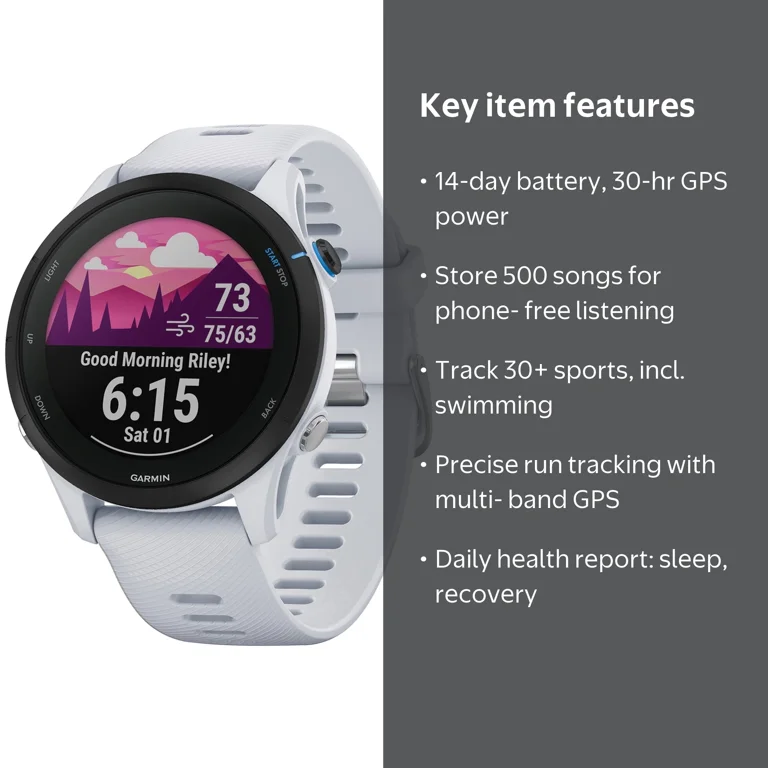 Garmin Forerunner 255 Music, GPS Running Smartwatch with Music