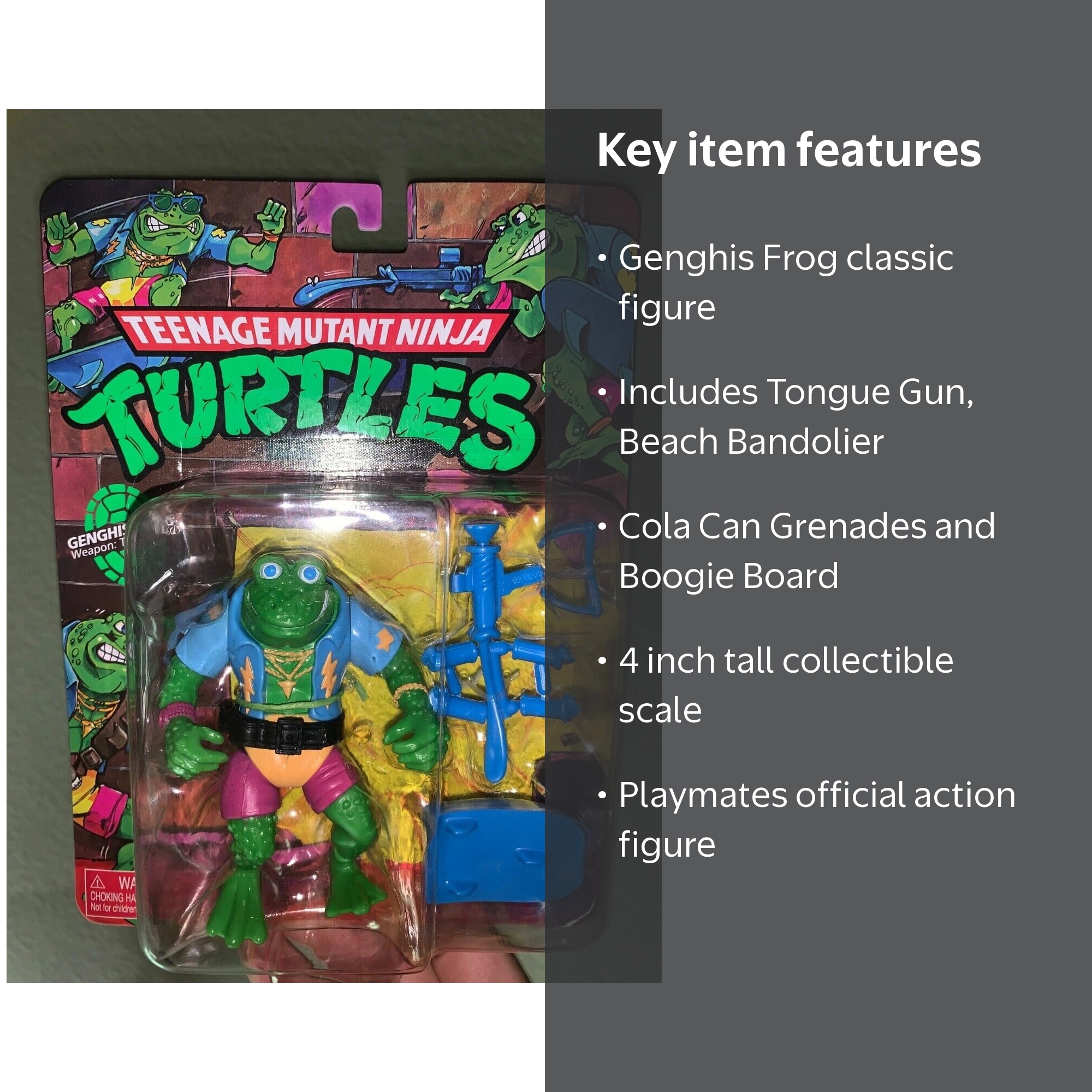 TMNT 2022 Playmates Genghis Frog Toy Action Figure - Articulated 6