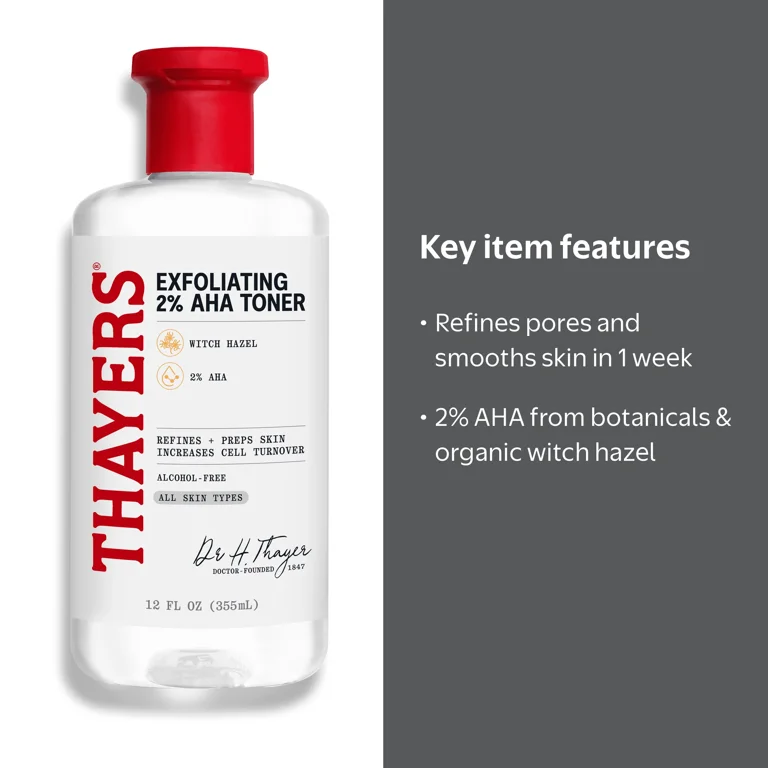 Thayers, 2% AHA Exfoliating Toner, 12 fl oz, Pore Refining Skin