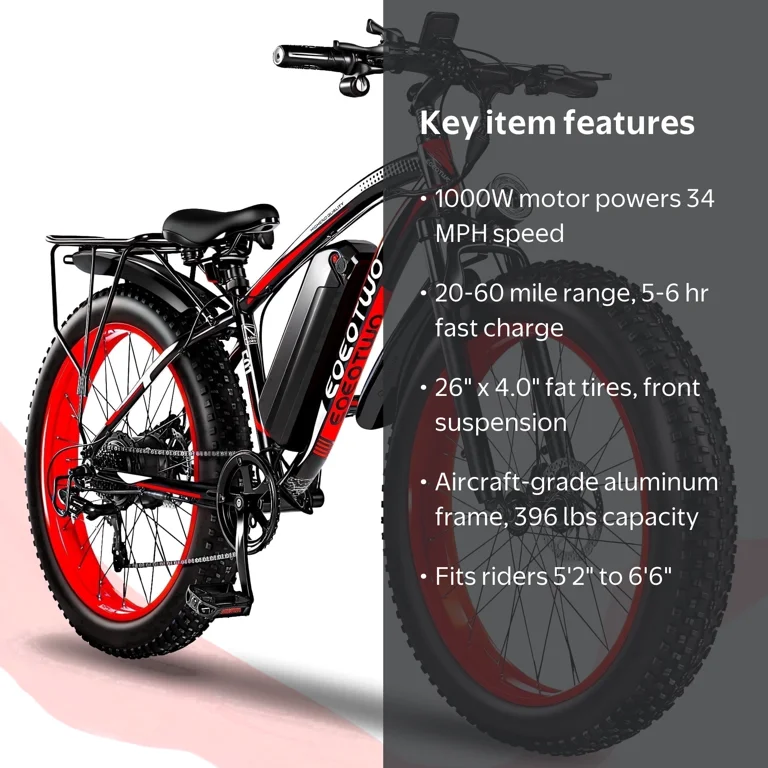 26 fat tire electric bicycle ENGWE E26 Powered by a 48V motor Ancheer Electric Bike, 26x4.0 Electric