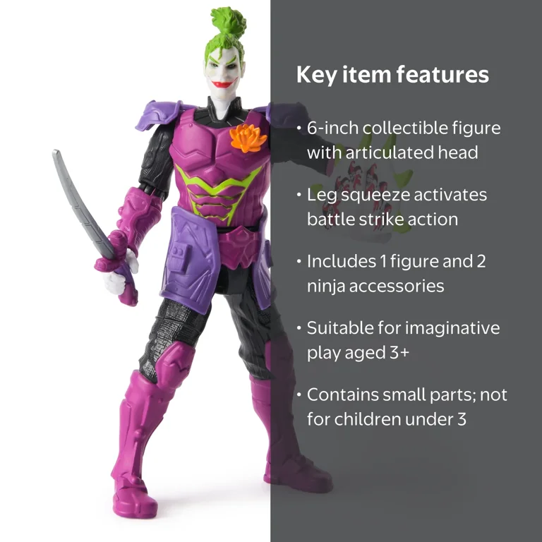 DC Comics, Batman Battle Clash Action Figure, 6-inch, Ninja Strike