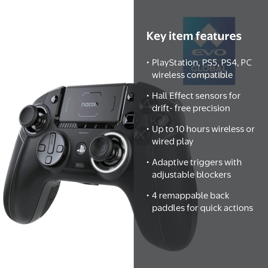 Nacon, Wireless Controller, Hall Effect, Trigger Stops, PS5 PS4 PC