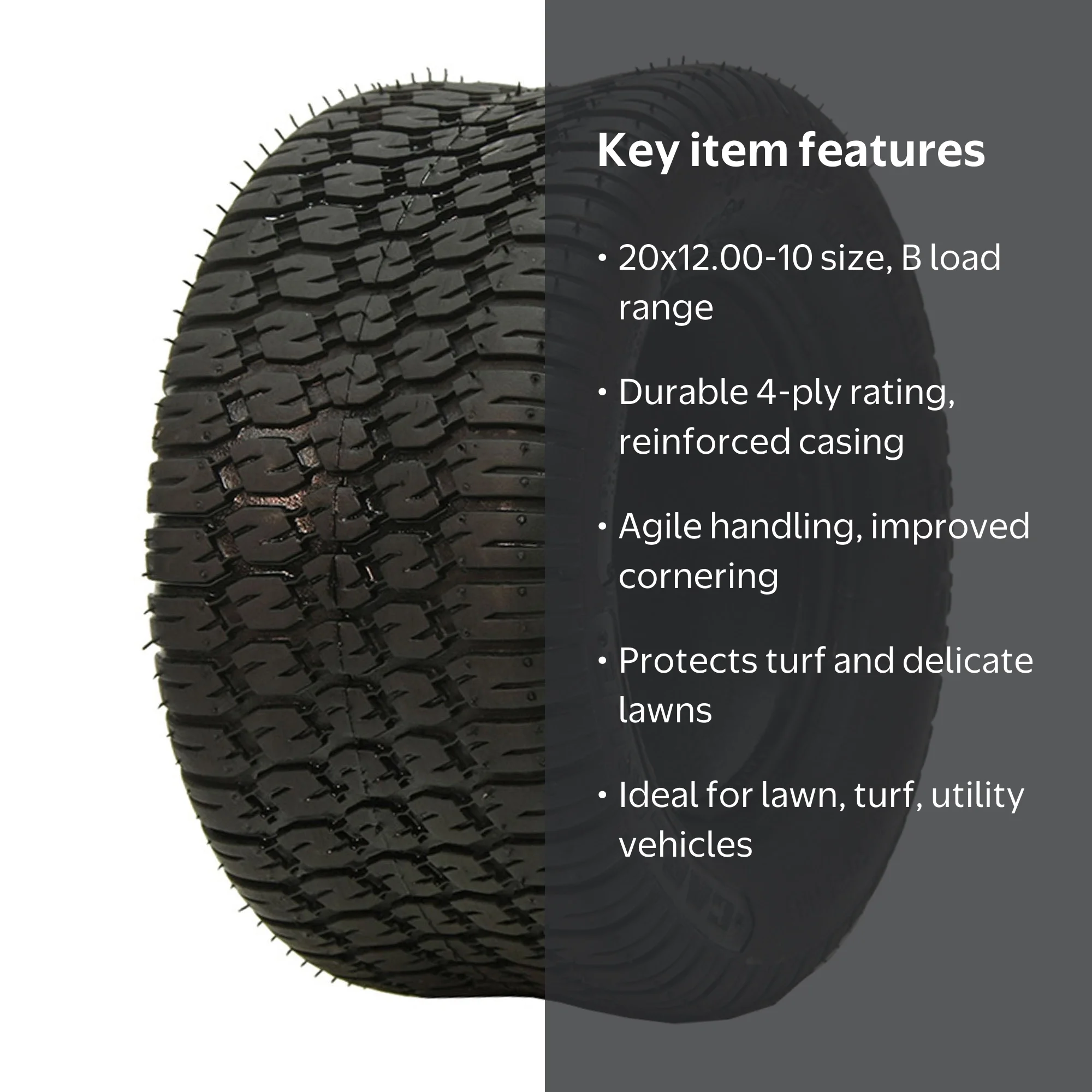 Carlstar Group, Turf Trac R/S Lawn & Turf Tire 20X12.00-10 B/4PLY