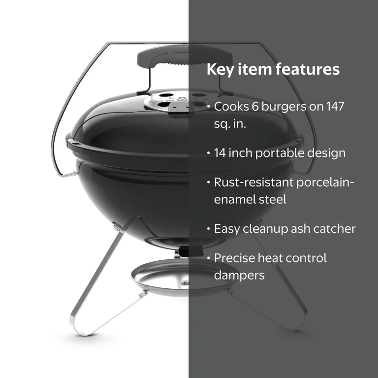 Weber Smokey Joe Charcoal Grill, 14 Inch Portable Charcoal Grill