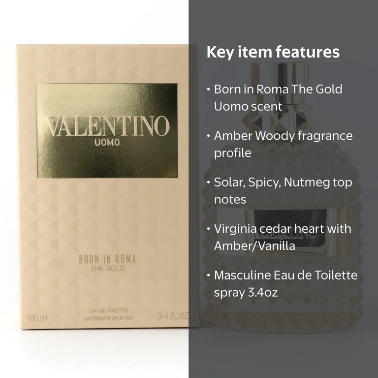 Valentino Uomo Born in Roma The Gold 3.4oz EDT Spray men - Walmart.com