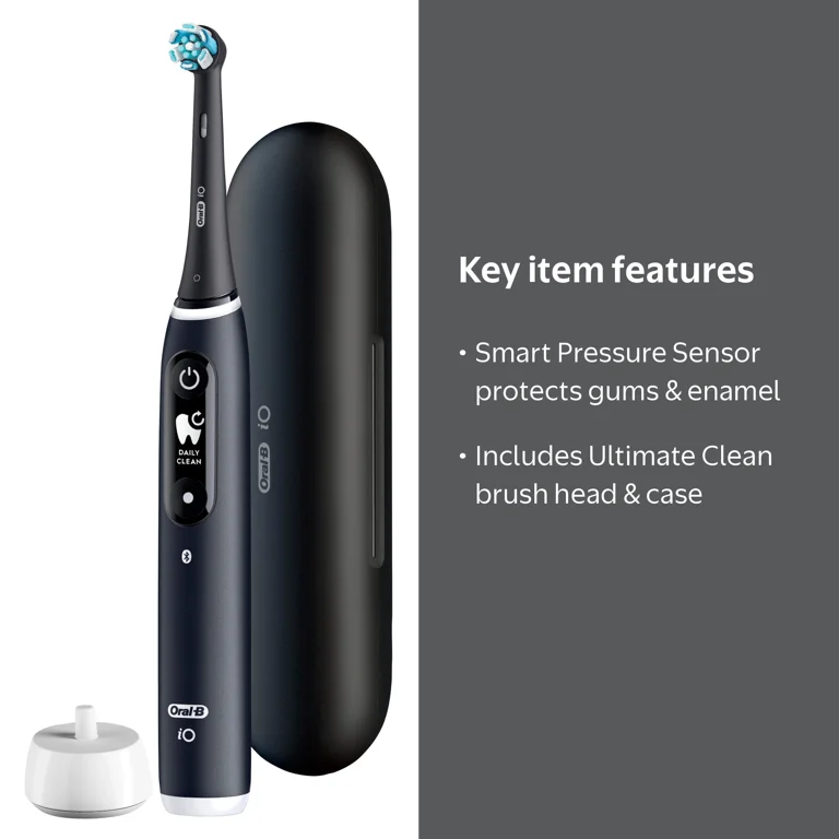 Oral-B iO Series 6s ブラックラバ Oral-B iO Series 6 Electronic Powered Toothbrush, Black Lava, with