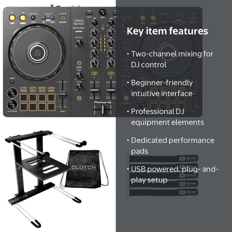 Pioneer DJ DDJ-FLX4 2-Channel Controller Mixer Mix Set Console Pioneer DJ DDJ-FLX4 2-Channel Controller Mixer Mix Set Console