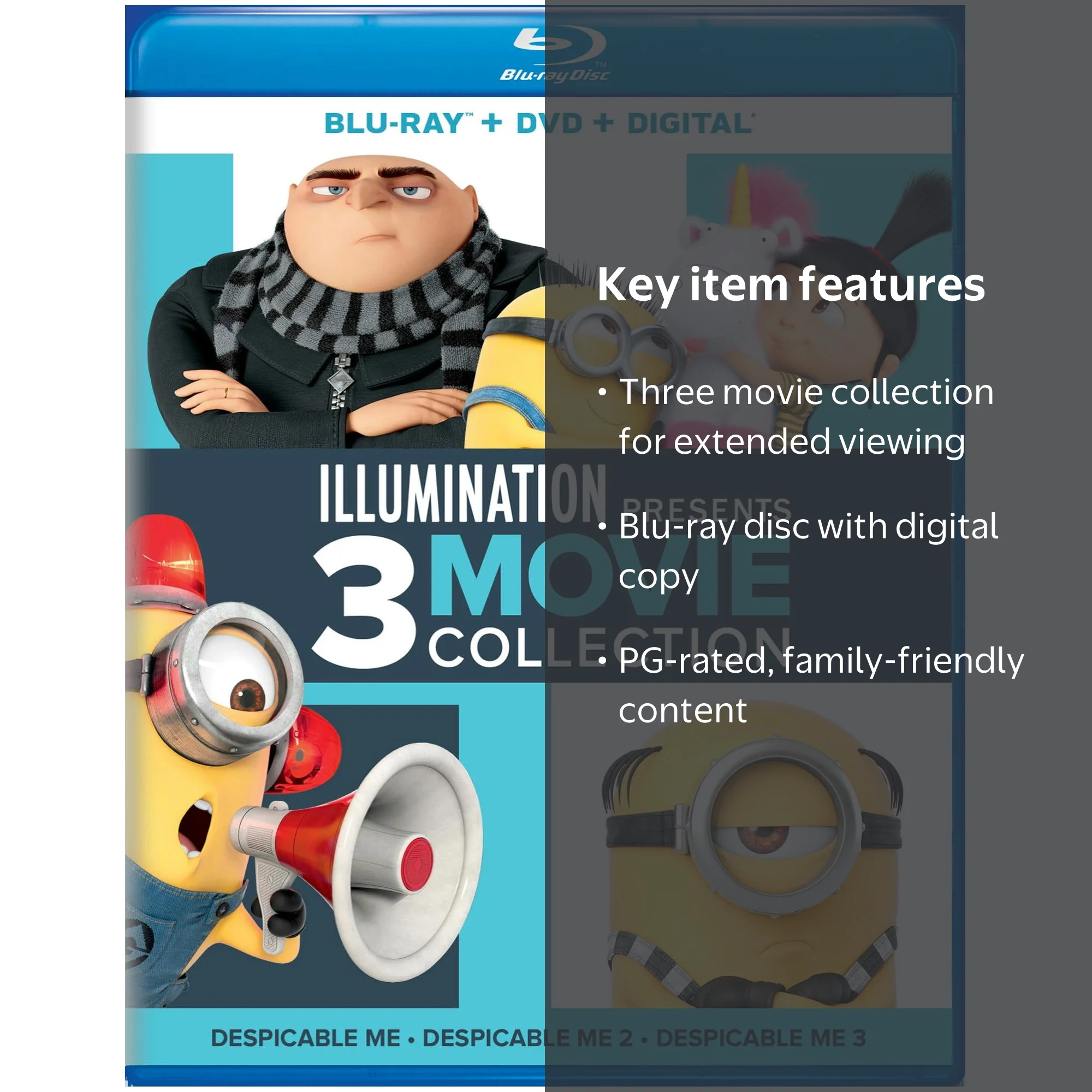 Illumination's 3 Movie Collection for Children: Blu-ray + Digital
