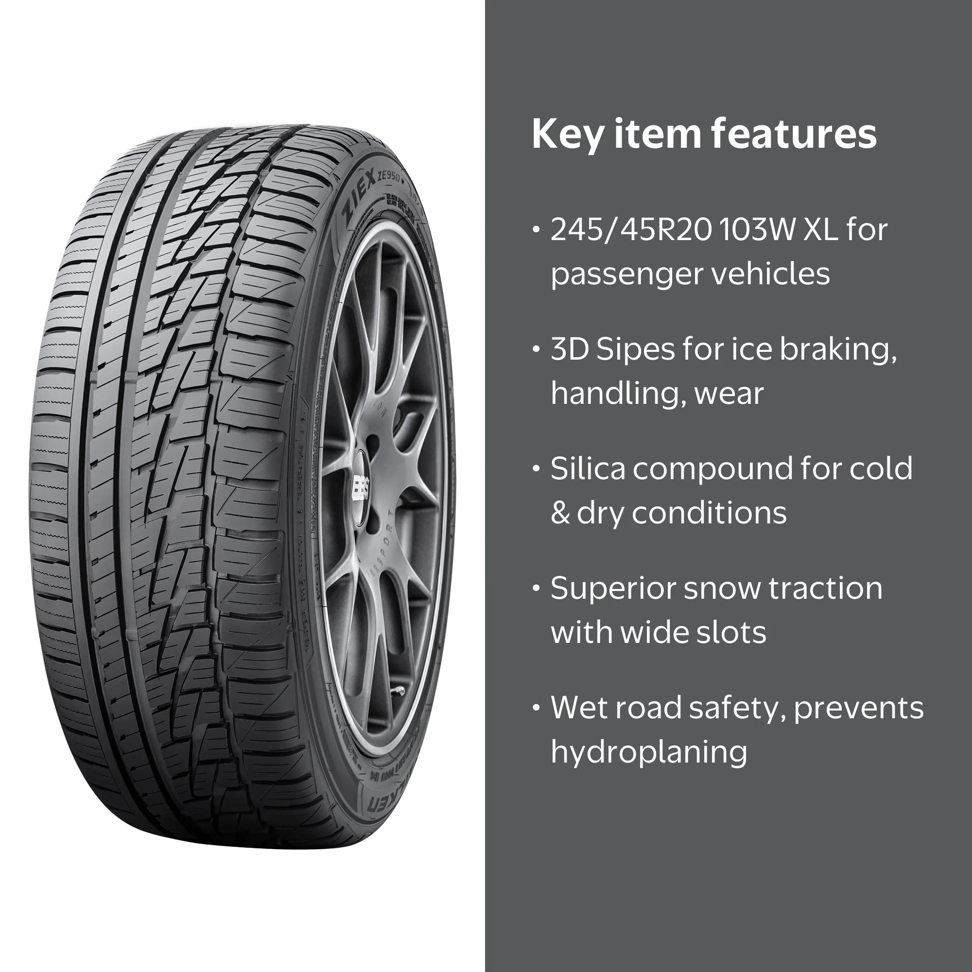Free Shipping! Falken Ziex ZE950 A/S All Season 245/45R20 103W XL