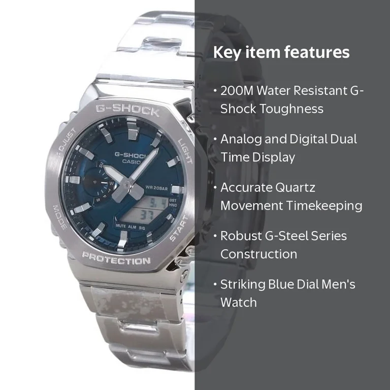 Casio G-Shock G-Steel Analog Digital Blue Dial Quartz GM-2110D-2B
