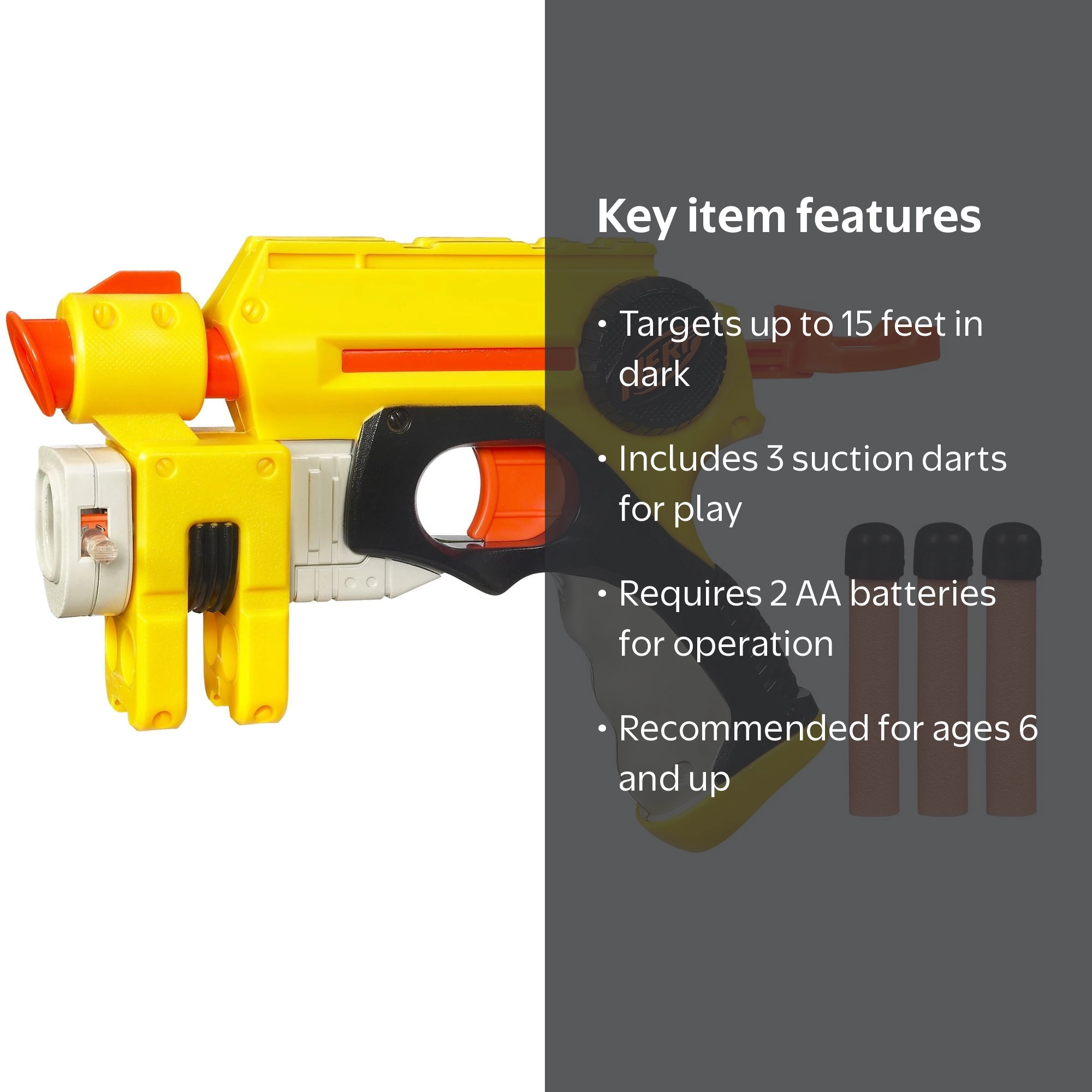 Hasbro Nerf N-Strike Nite Finder EX-3 Blaster 37791 with Light