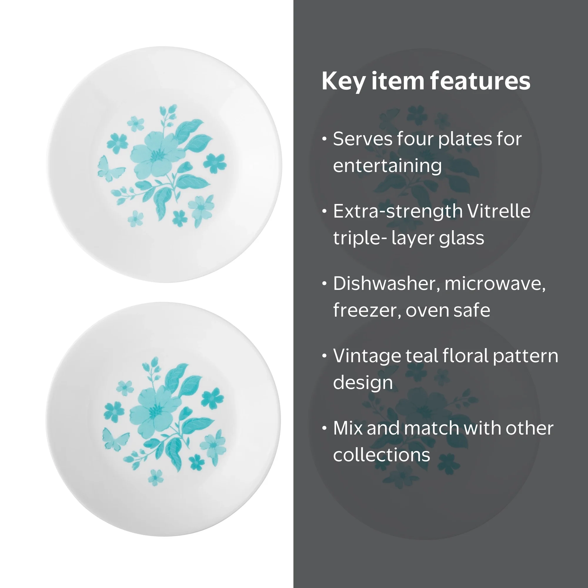 The Pioneer Woman by Corelle 4-Piece Appetizer Plate Set, Evie