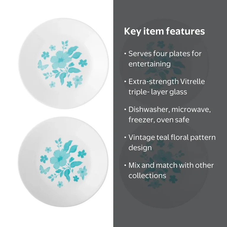 The Pioneer Woman by Corelle 4-Piece Appetizer Plate Set, Evie