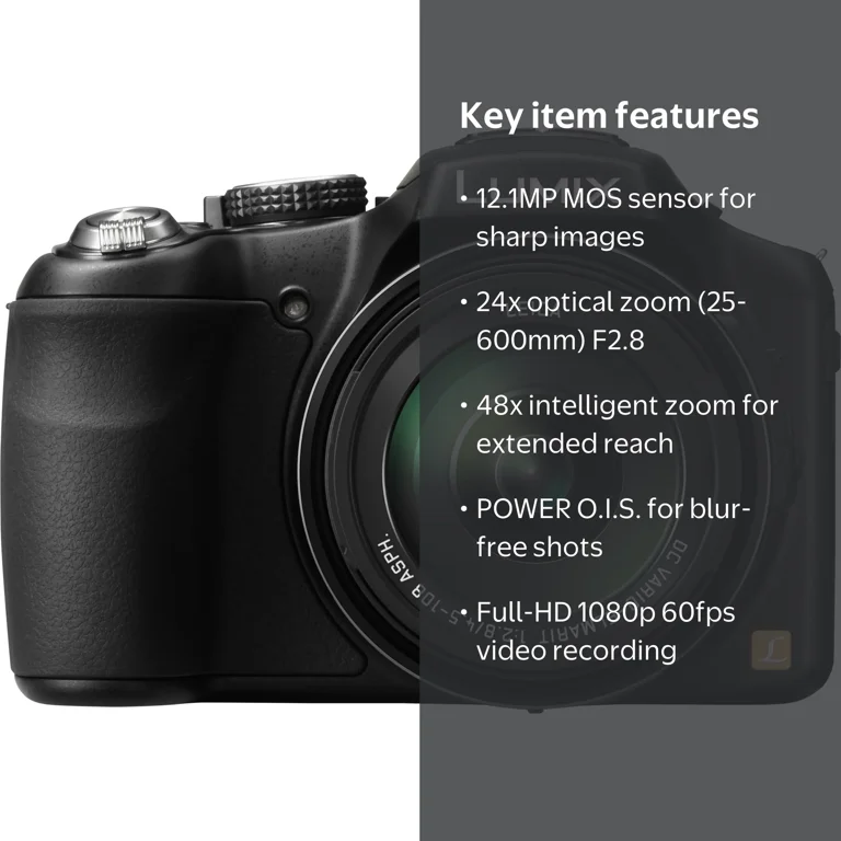 Panasonic Lumix DMC-FZ200 12.1 Megapixel Bridge Camera, Black