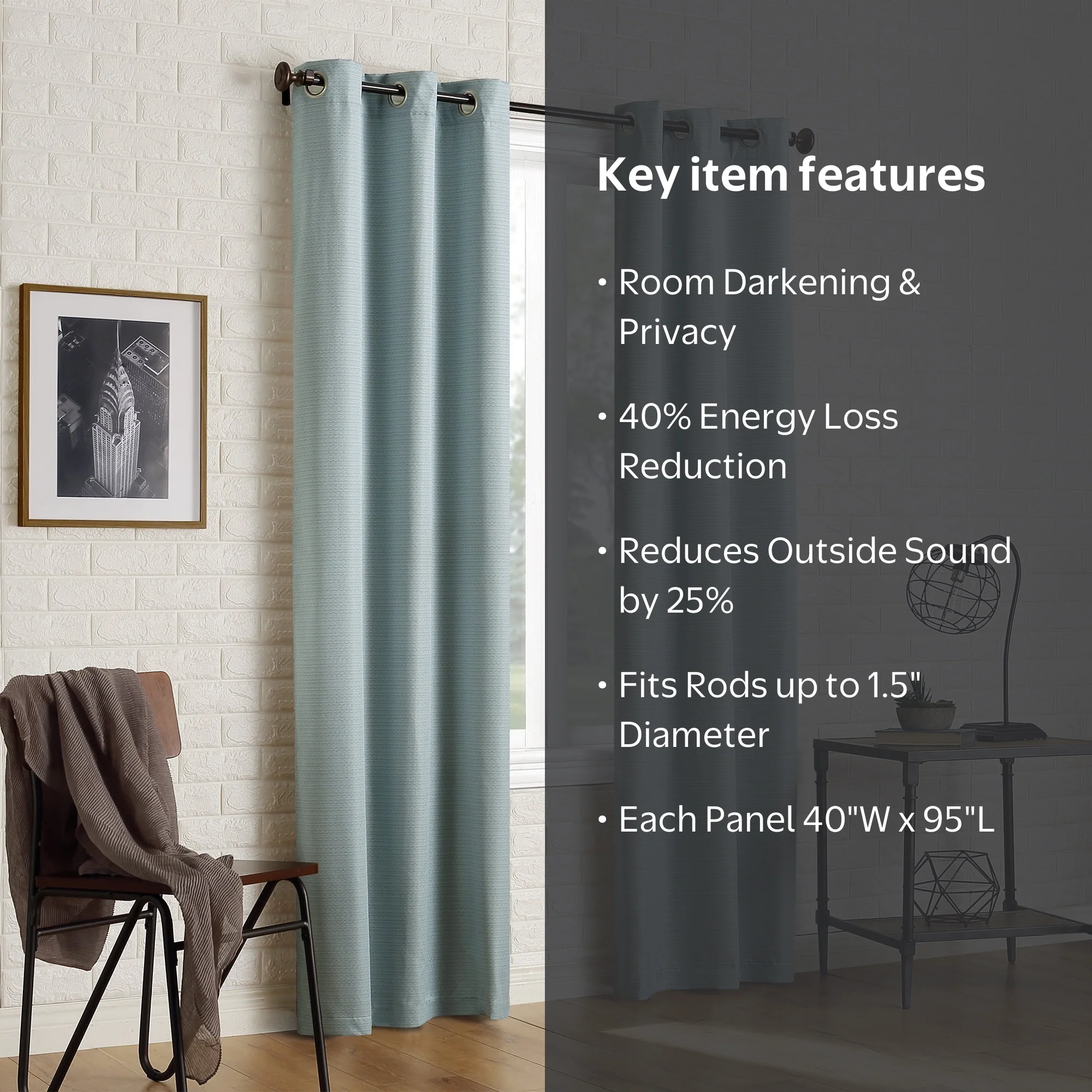 Sun Zero Arlo 2-Piece Textured Thermal Insulated Room Darkening