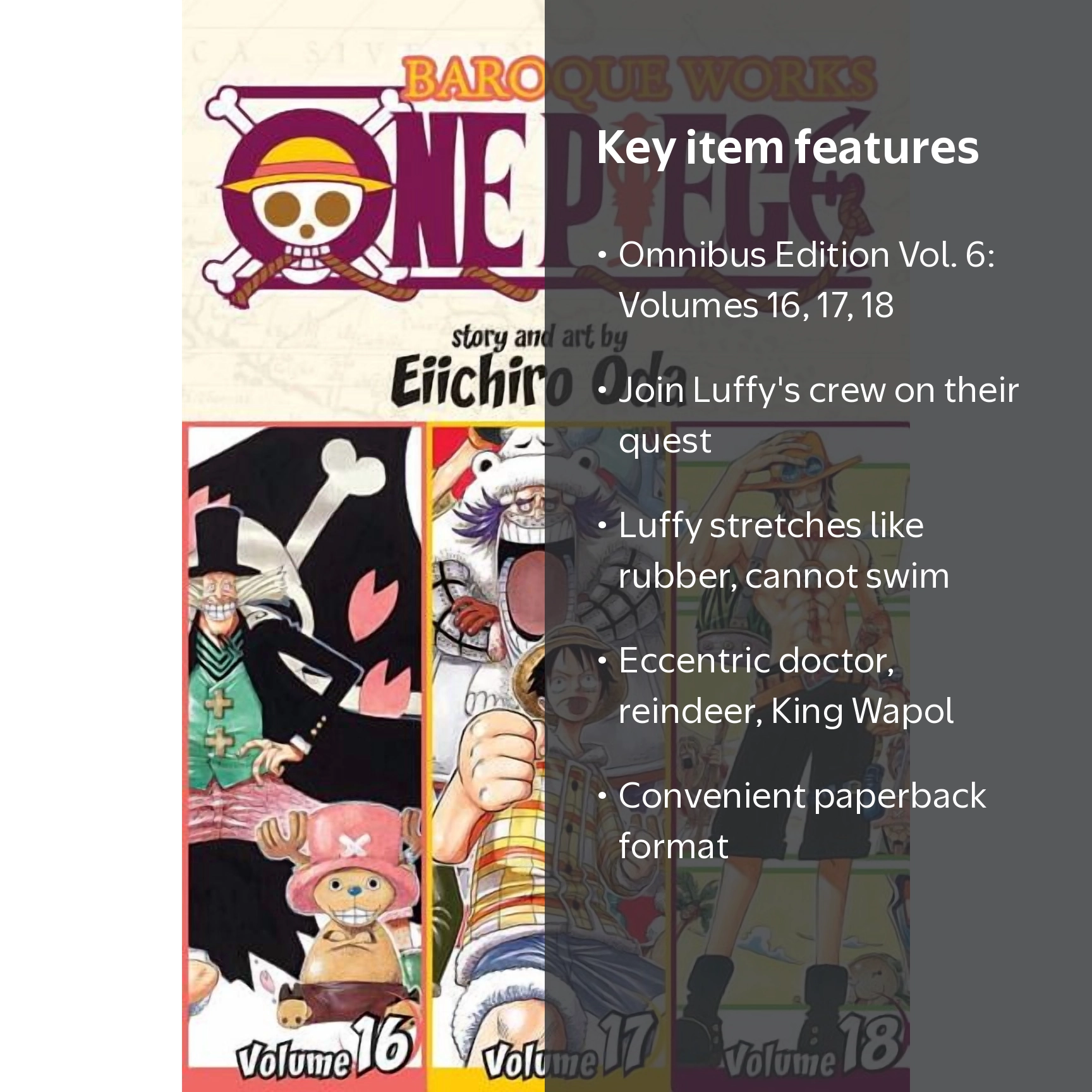 Eiichiro Oda, One Piece Omnibus Vol. 6, includes vols 16‚Äì18