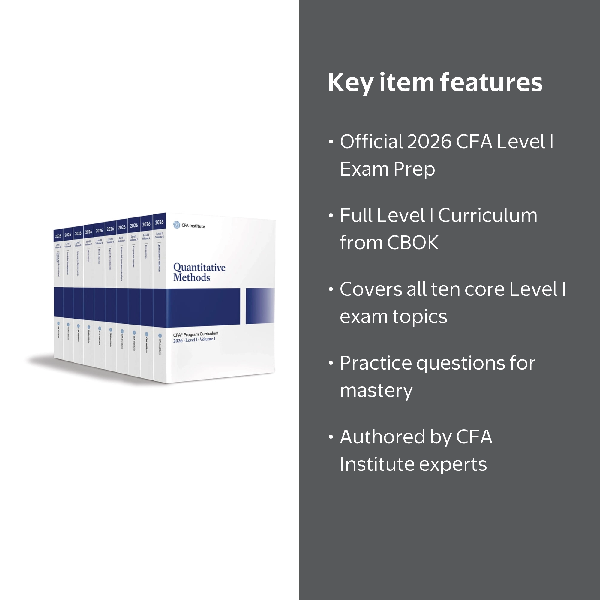 2026 Cfa Program Curriculum Level I Box Set, (Paperback) - Walmart.com