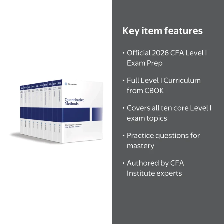 2026 Cfa Program Curriculum Level I Box Set, (Paperback) - Walmart.com
