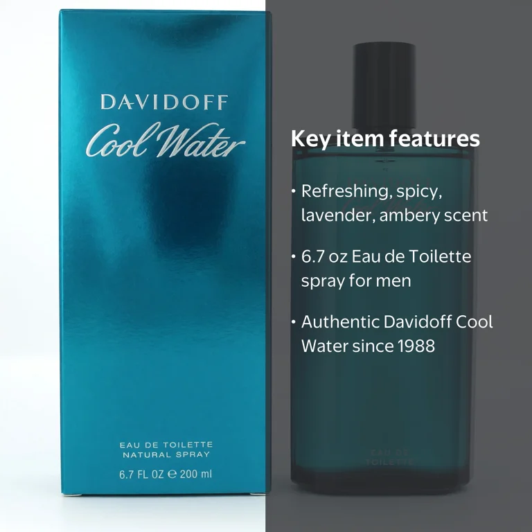 Davidoff Cool Water Eau de Toilette Spray for Men, Fresh Scent