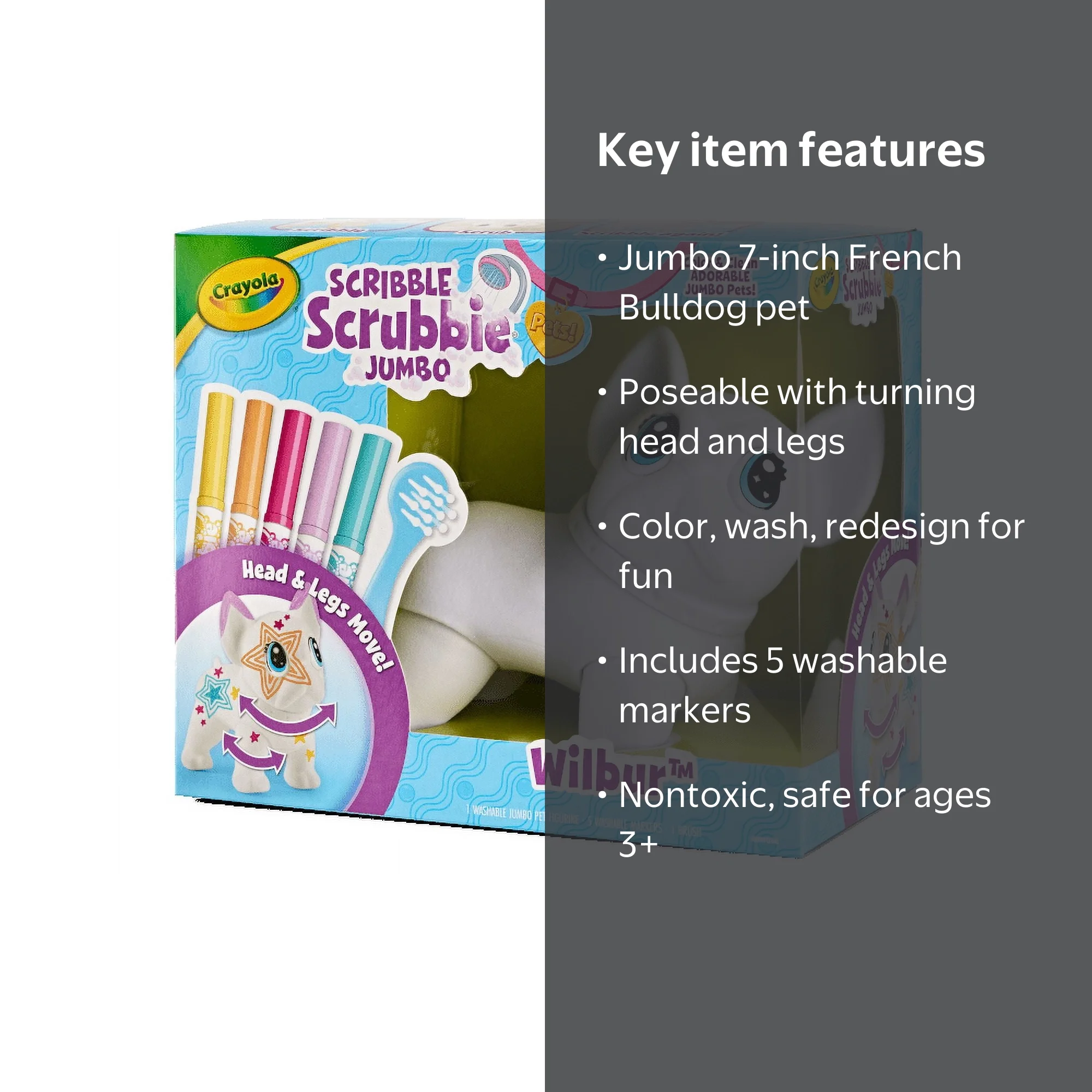 Crayola Scribble Scrubbie Jumbo (7 inch), Customizable Toy, French