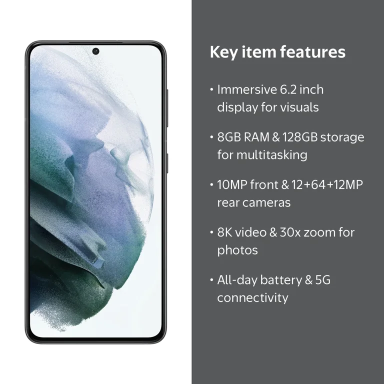 Samsung, Galaxy S21 5G Smartphone, 128GB, Gray, Unlocked - Walmart.com