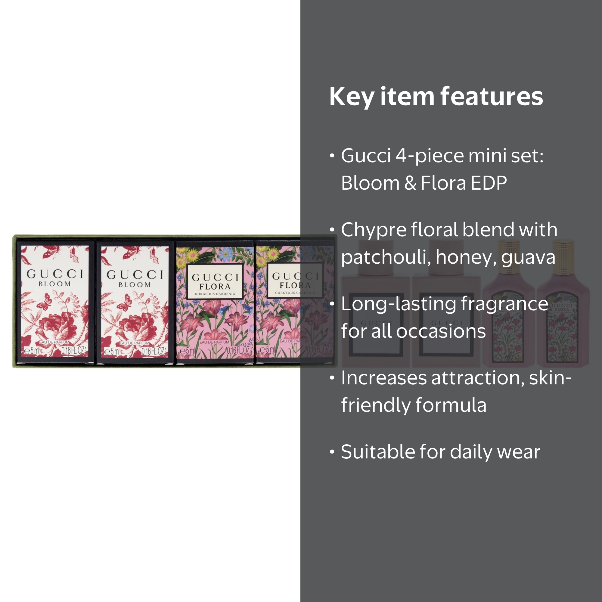Gucci, Gucci Variety, 4 Pc Mini Gift Set, Long-Lasting Floral