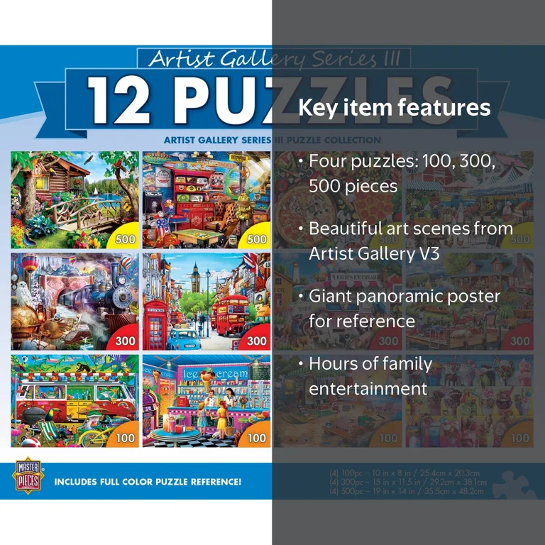 MasterPieces 12 Pack Jigsaw Puzzles - Artist Gallery V3 12 Pack
