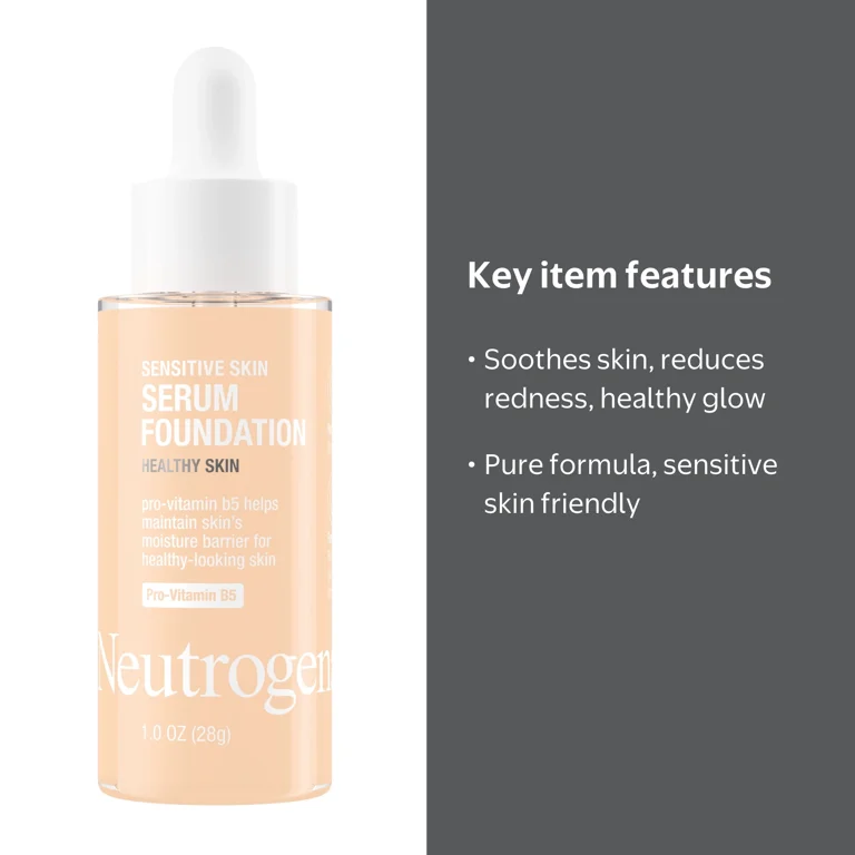 Neutrogena Sensitive Skin Serum Foundation, Light 01, 1 oz