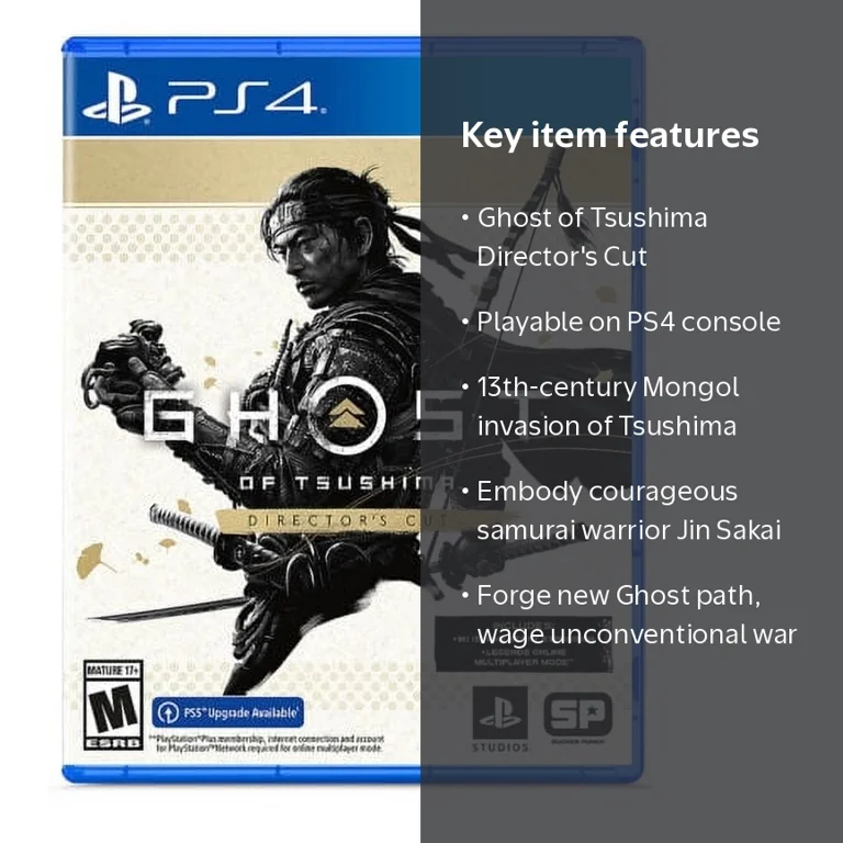 Ghost of Tsushima Director's Cut - PS4, 1 Game, Action Adventure