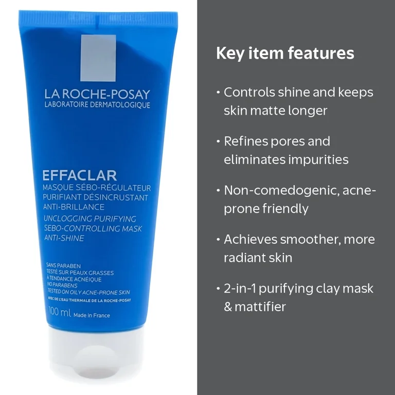 La Roche-Posay, Effaclar Shine Control Clay Mask, 3.38 fl oz