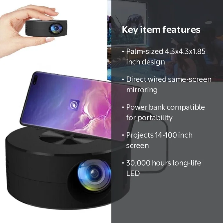 MUSICOZY, Movie Portable Projector, 1080p HD, Small Compact