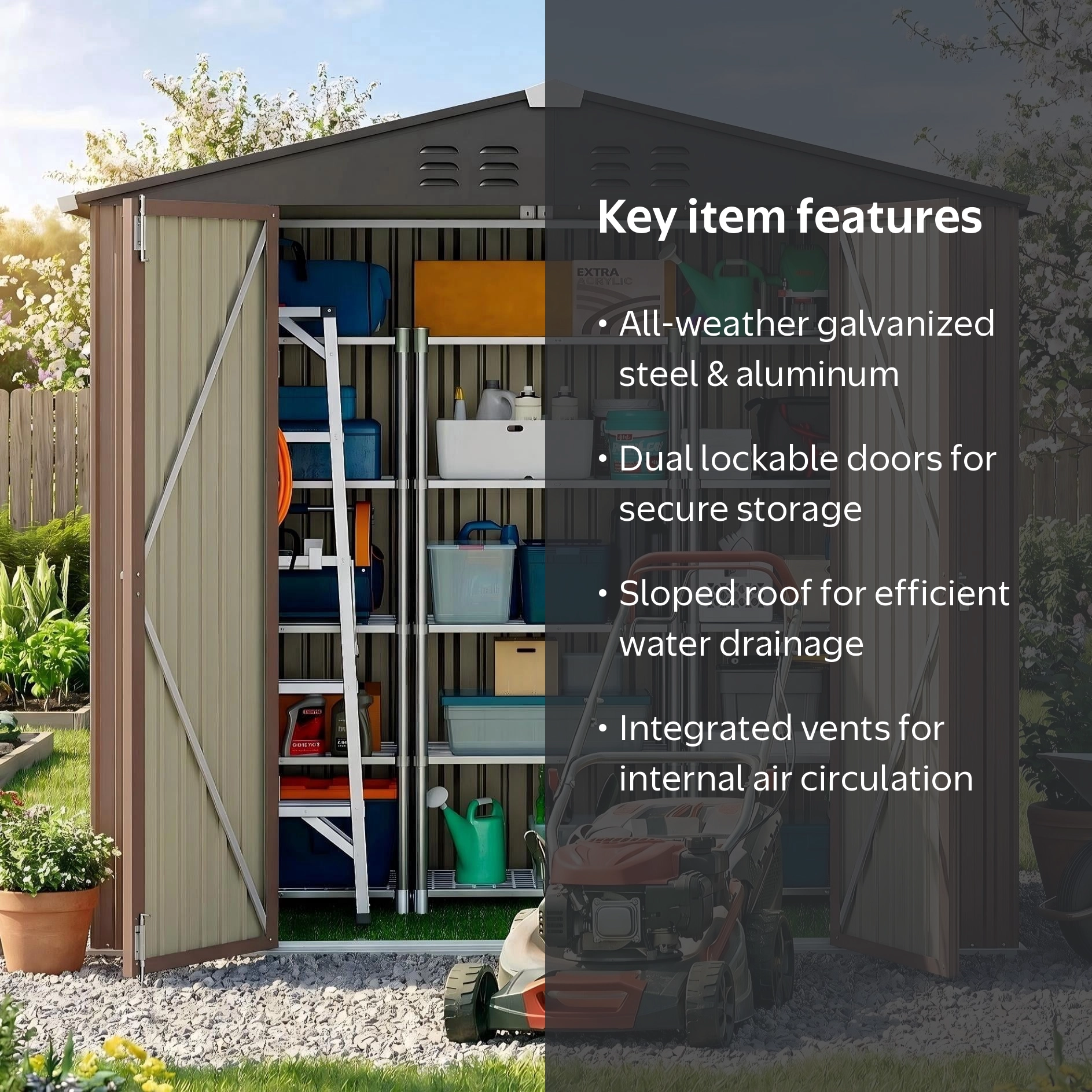 cloudy_moon データロガー K8DL-G16-2 2台セット Lofka 6 x 4 FT Outdoor Storage Shed, Tools Storage Garden Shed