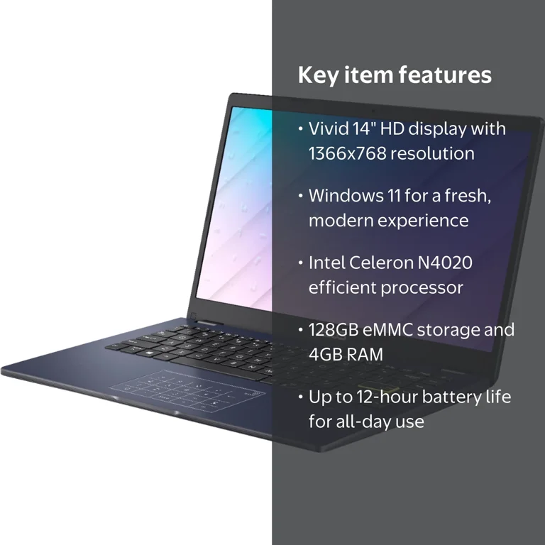 ASUS Intel Celeron N4500 128GB eMMC 4GB RAM 14