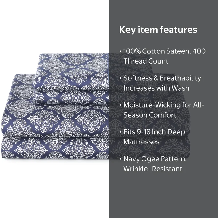Free Shipping! Better Homes & Gardens 4-Piece 400-Thread-Count