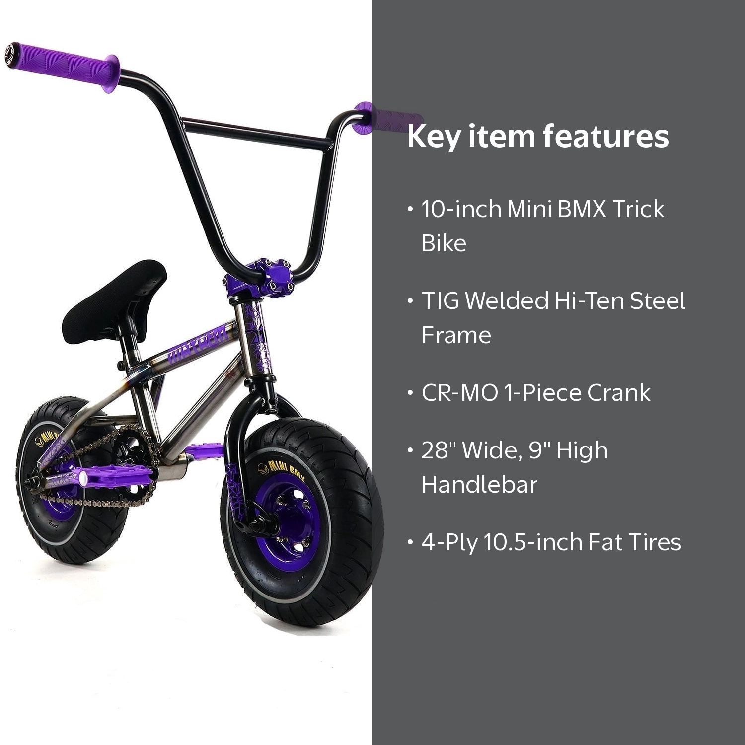 Mayhem Fat Tire Mini BMX RIOT Raw 1 Piece Crank 10