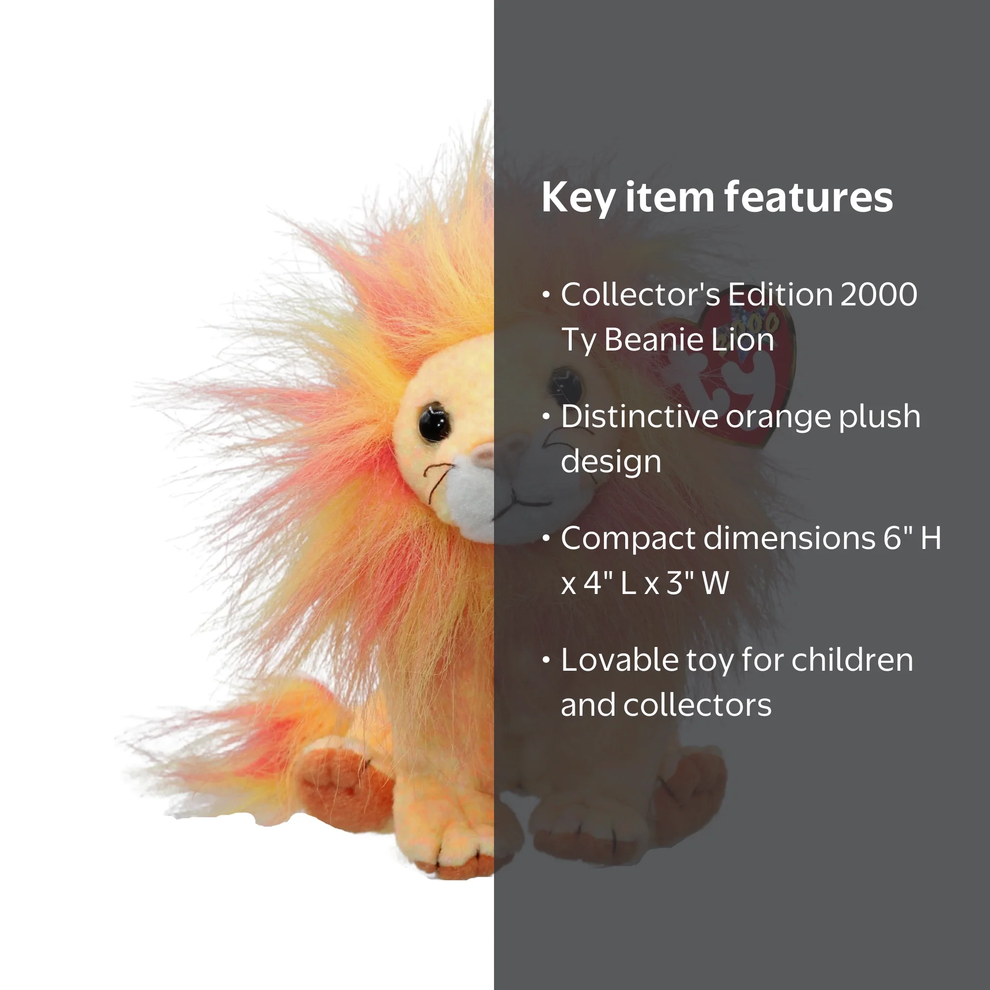 Ty Beanie Baby Plush Toy: Bushy the Lion | Stuffed Animal | MWMT