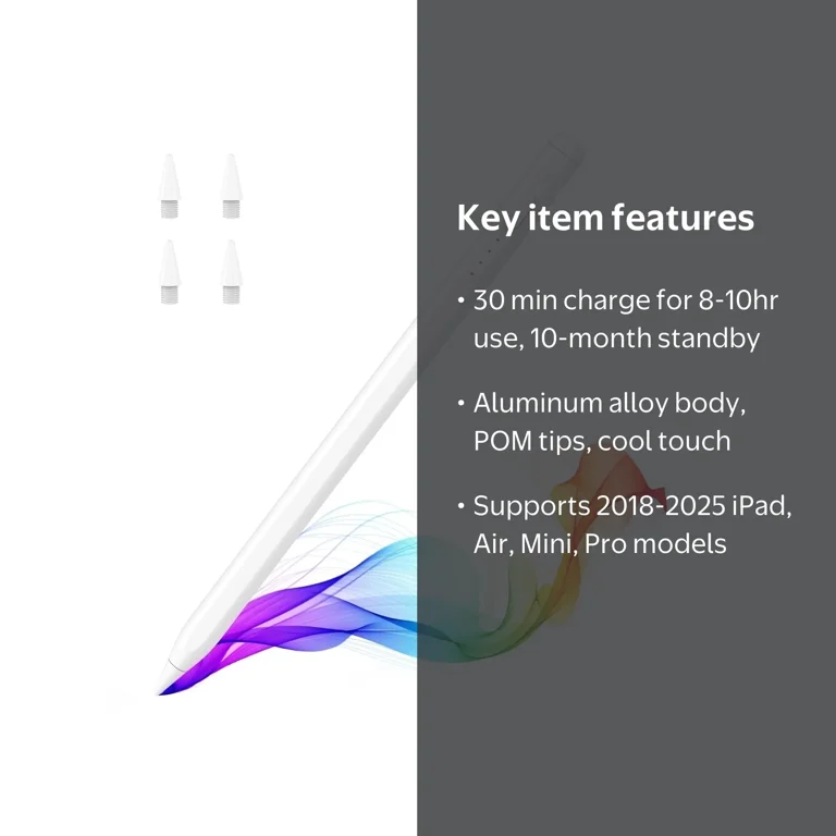 MoKo Pencil for iPad (A16) 11th 10th Gen, Stylus Pen for 2018-2025